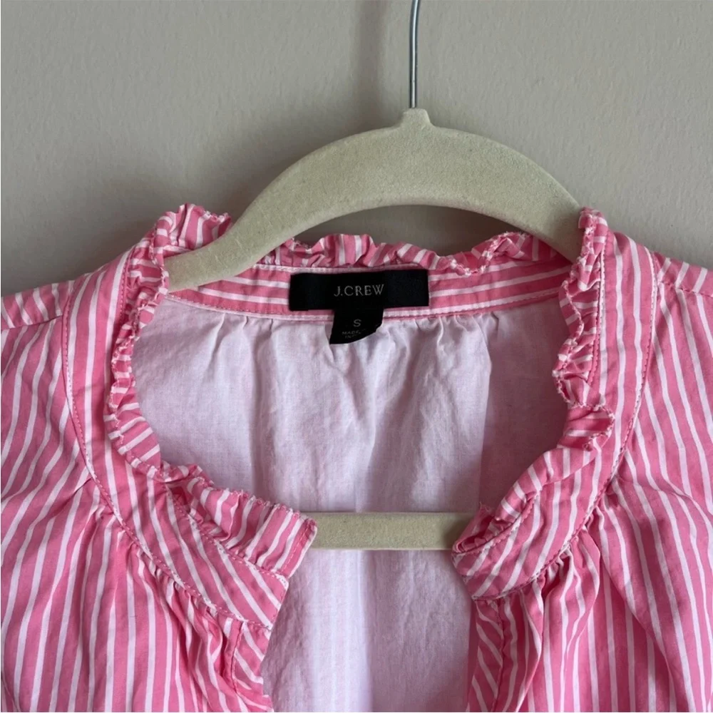 J. Crew Women's Sleeveless Tiered Popover Dress Mixed Stripe Pink Small Preppy